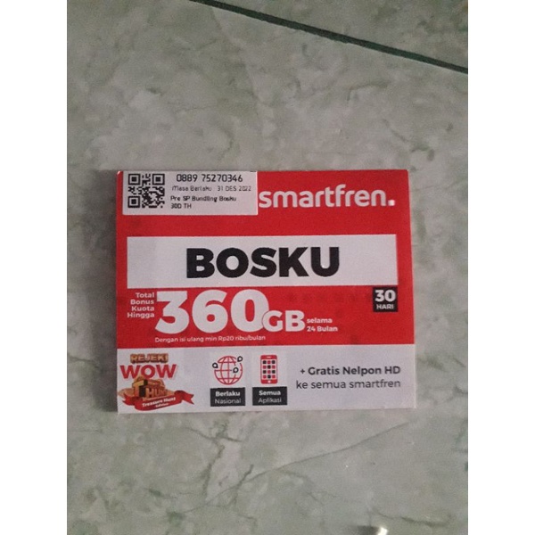 kartu perdana reguler SMARTFREN bosku kuota 0 MB