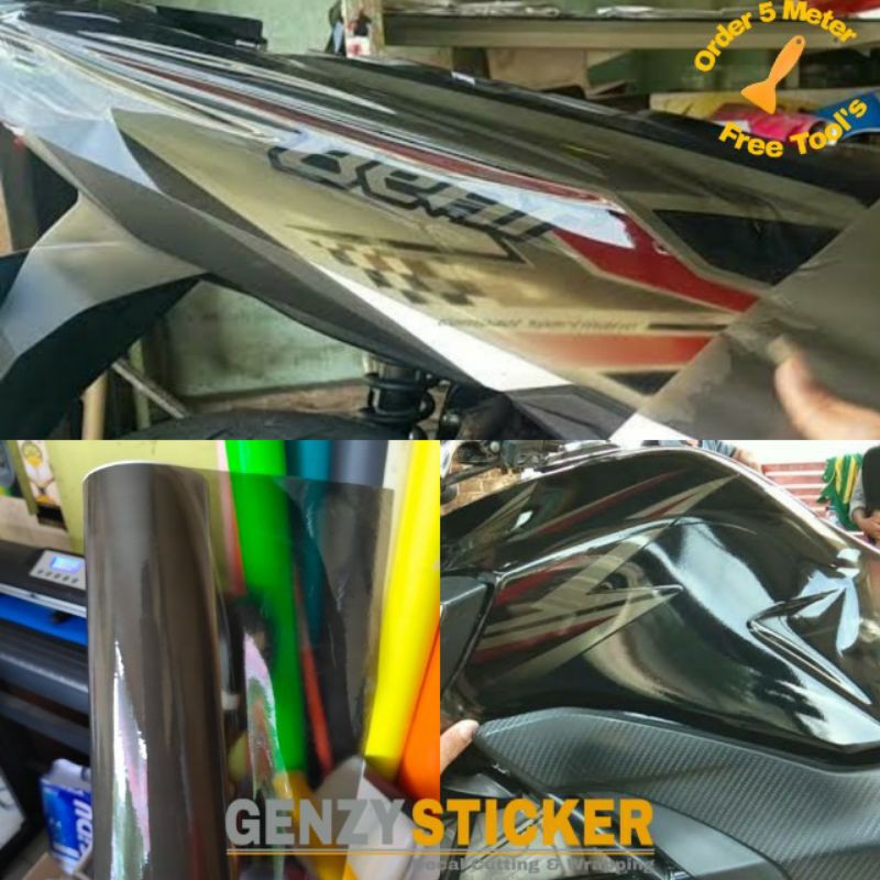 Stiker skotlet transparan sticker scotlite headlamp lampu motor
