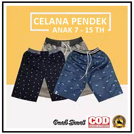 Celana Pendek Anak usia 17-15 Th Celana Anak Murah Motif Bahan Adem kolor anak terbaru