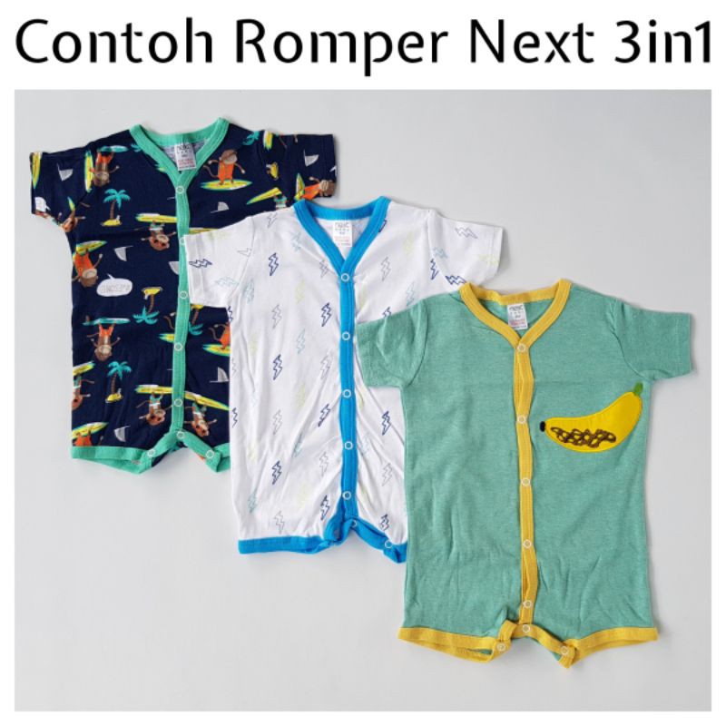 Baju Bayi Romper l Jumper Baby Baju Kodok Kado Lahiran Hadiah Kelahiran 3in1 Boy