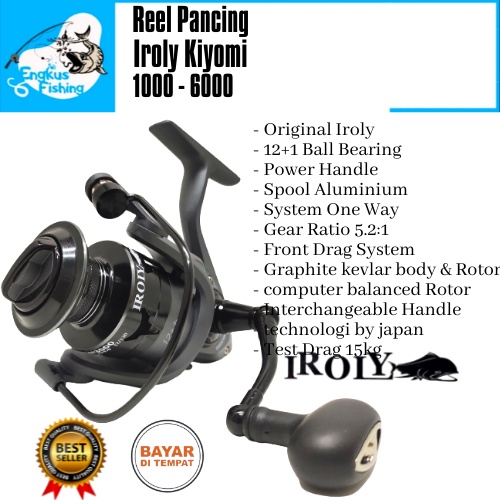 Reel Pancing Iroly Kiyomi 1000-6000 (12+1Bearing) Power Handle,One Way Murah