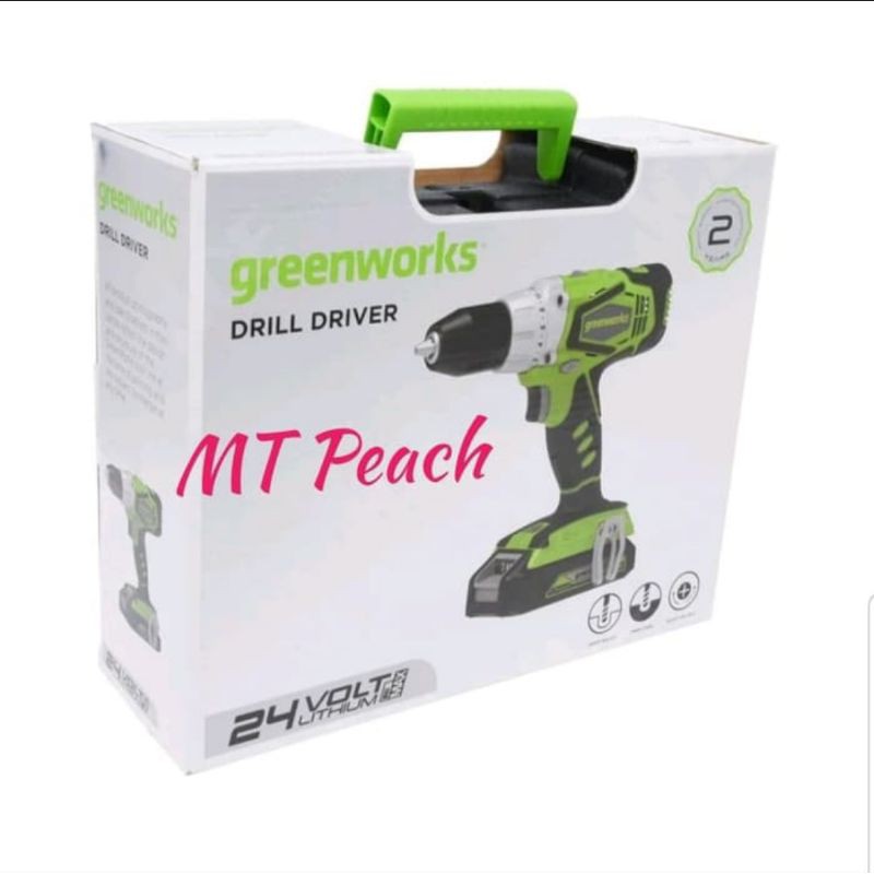 GREENWORKS CORDLESS DRILL BOR CORDLESS 13MM LI-ION 24V