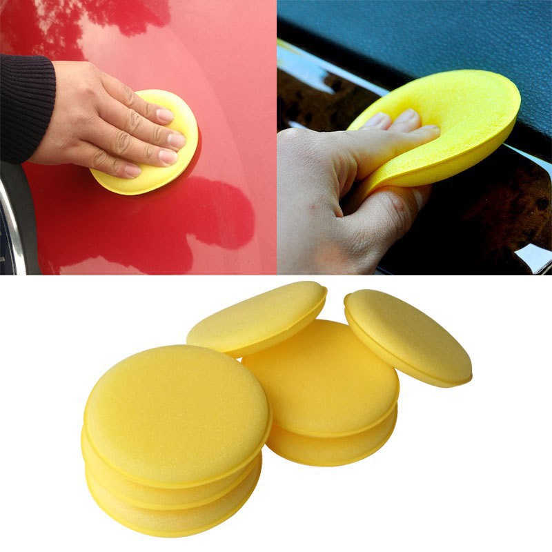 1 pcs Mobil Kuning Foam Waxing Pads Aplikator Polandia Kendaraan Spons.