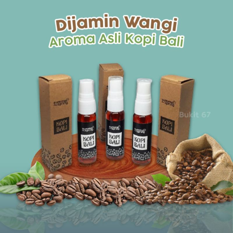 Pengharum Pewangi Parfum Ruangan Dan Mobil Kamar Summerspring Botol Kopi Bali Spray 30ml COD Medan