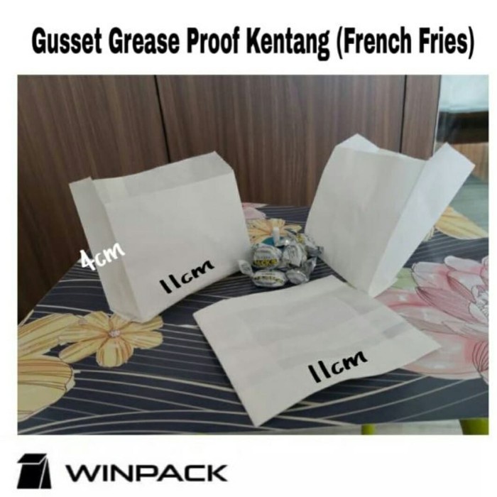 

PROMO Kantong kertas gusset grease proof anti minyak