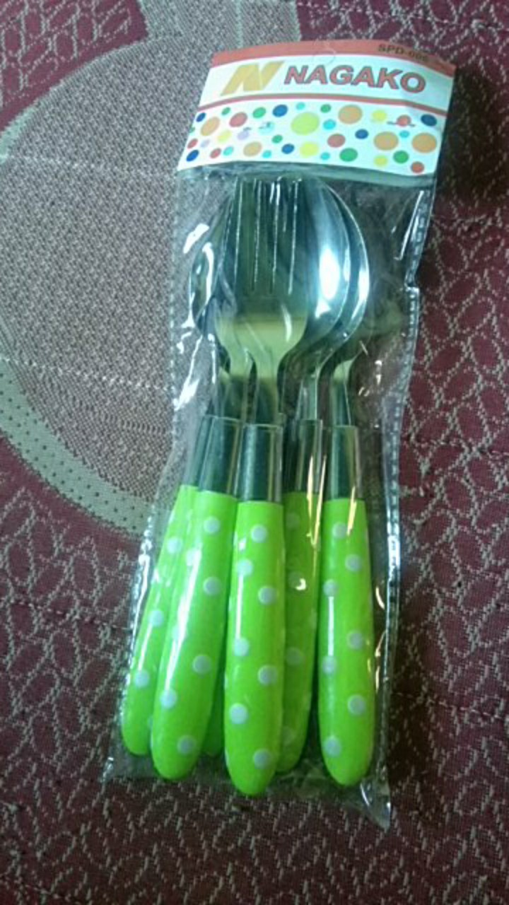 Murah Sendok Garpu Polkadot Sendok Garpu Awet Bahan Stainless Steel Awet New Original