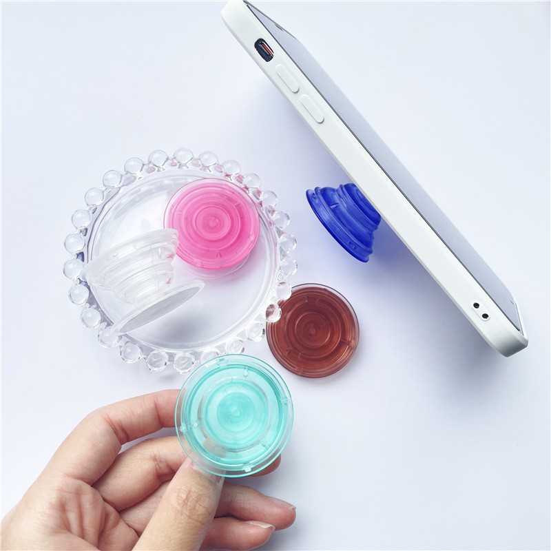 Creative Full Transparent Silicone Phone Hholder Airbag Telescopic Phone Bracket Phone Stand