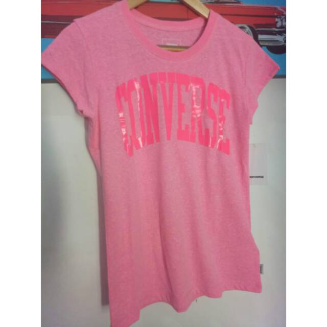 Baju Kaos Cewek Original Converse Warna Pink Stabilo