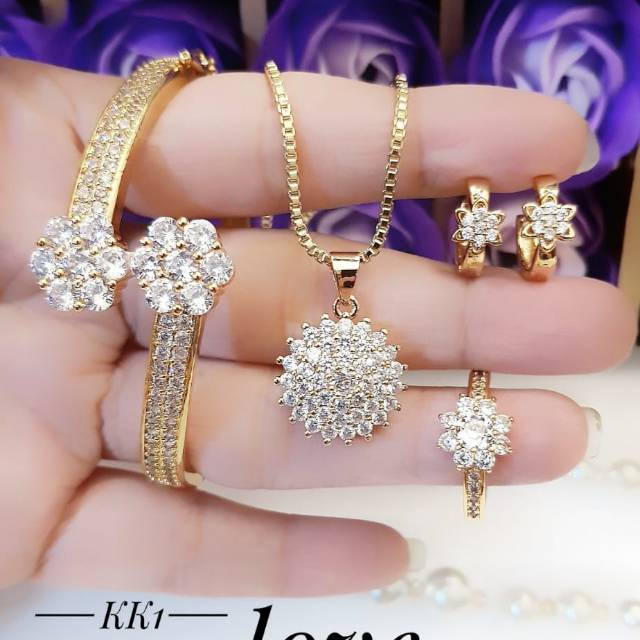 Xuping set perhiasan lapis emas 24k 1508h