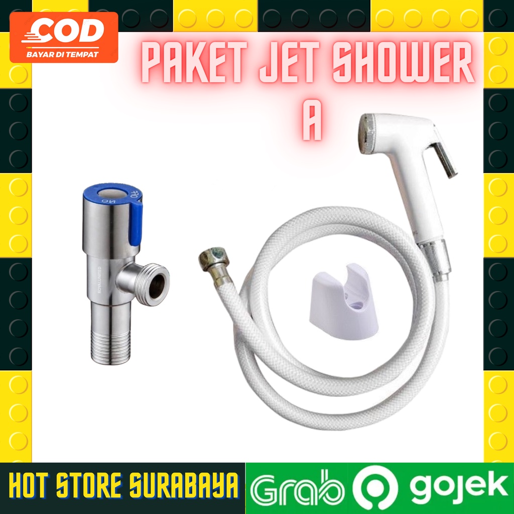 PAKET A JET SHOWER STOPKRAN CABANG JET SPRAY BIDET MURAH SEMPROTAN AIR HOT