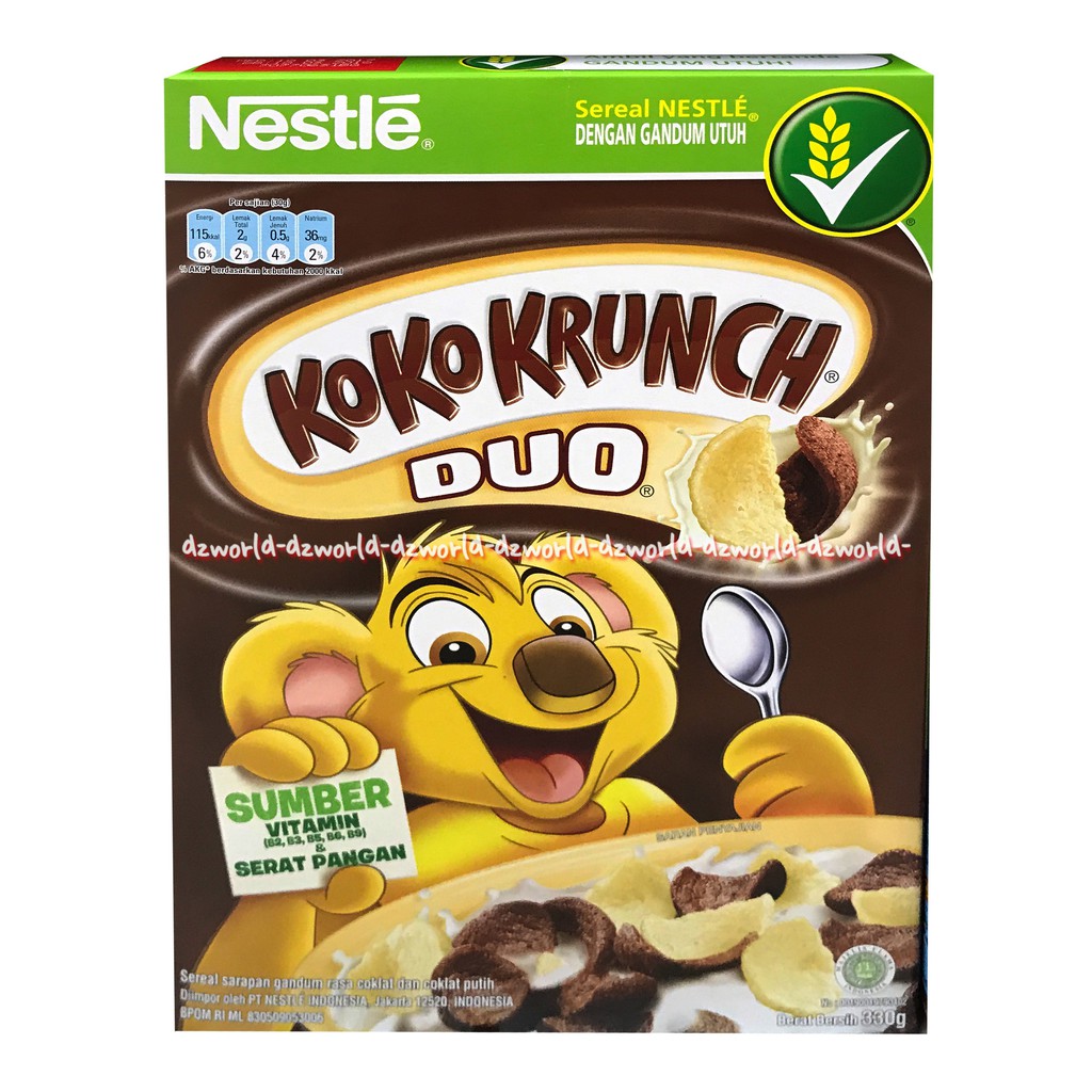 Nestle Koko Krunch Duo Sereal Dengan Gandum Utuh Sumber Vitamin &amp; Serat Pangan 330gr