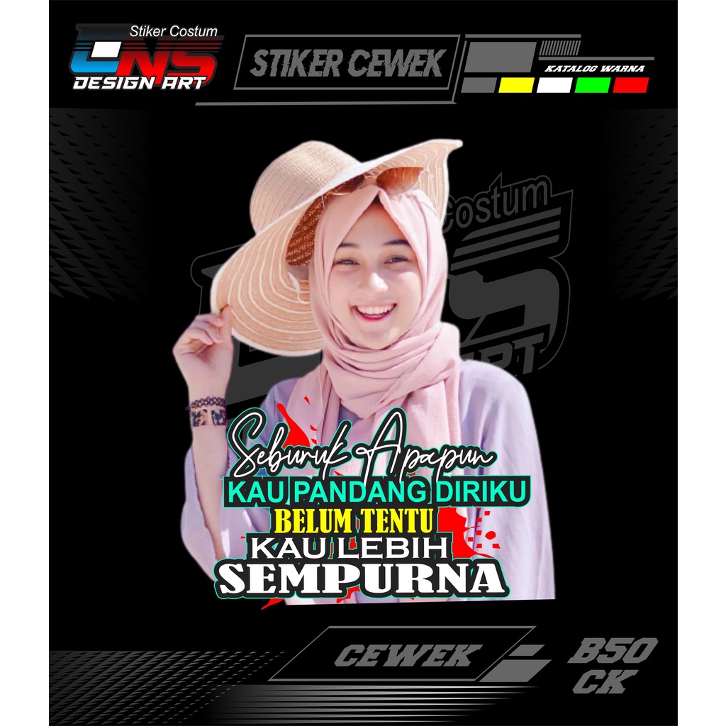 Stiker cewek Hijab Cantik Seksi stiker mobil stiker motor stiker variasi stiker wanita cantik Murah 