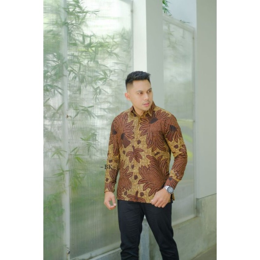 Kemeja Batik Pria Lengan Panjang M L XL XXL Baju Batik Pria Modern Batik Kerja Pria Batik Kantor Pria Seragam Batik