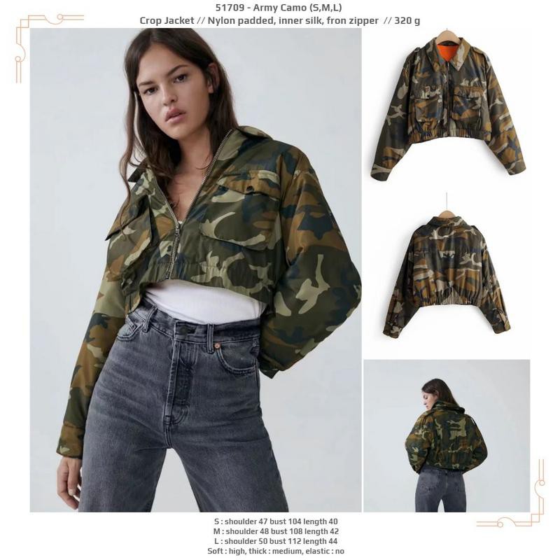 jaket crop army