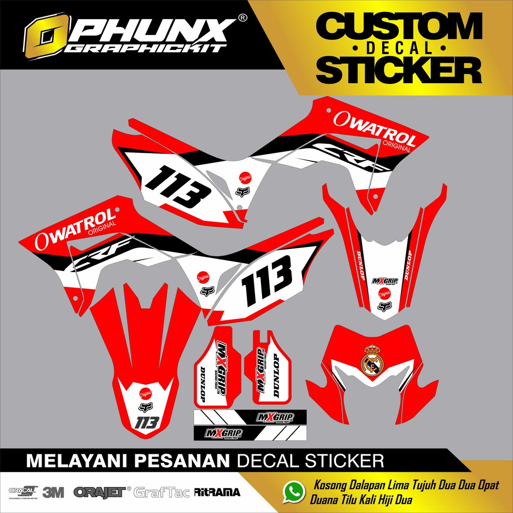 Sticker HONDA CRF 150 L Stiker Body Motor Custom No Motor Trail (4)