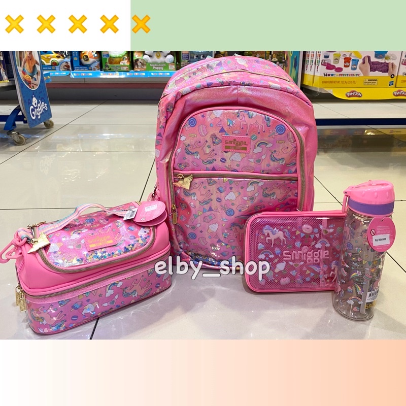 

Ready Smiggle Original Fiesta Backpack lunchbox bottle pencil case