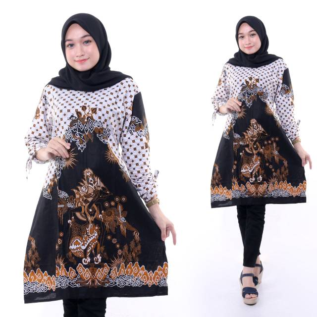 PAKAIAN WANITA JUMBO / tunik batik motif wayang