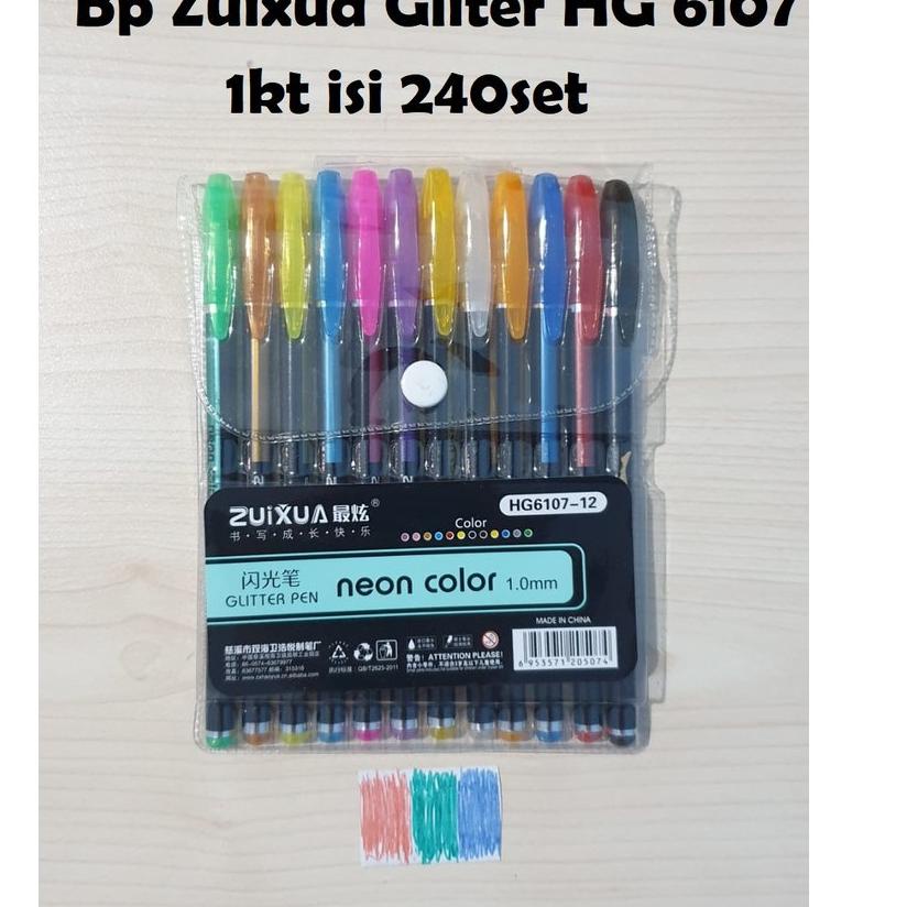 

Kodef4F9r--Bolpen Warna-warni Zui Xua Gliter Neon Color 12 Warna-/ Highliter Murah 6107 ( 1 Set Isi 12 Pcs)