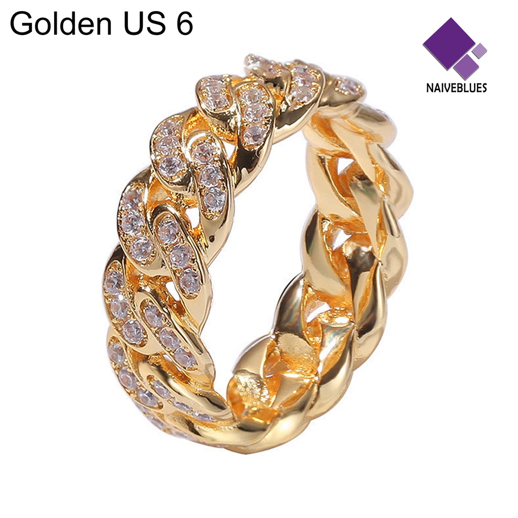 Naiveblue &gt; Cincin Model Twist Bahan Alloy Dengan Kubik Zirkonia Untuk Wanita