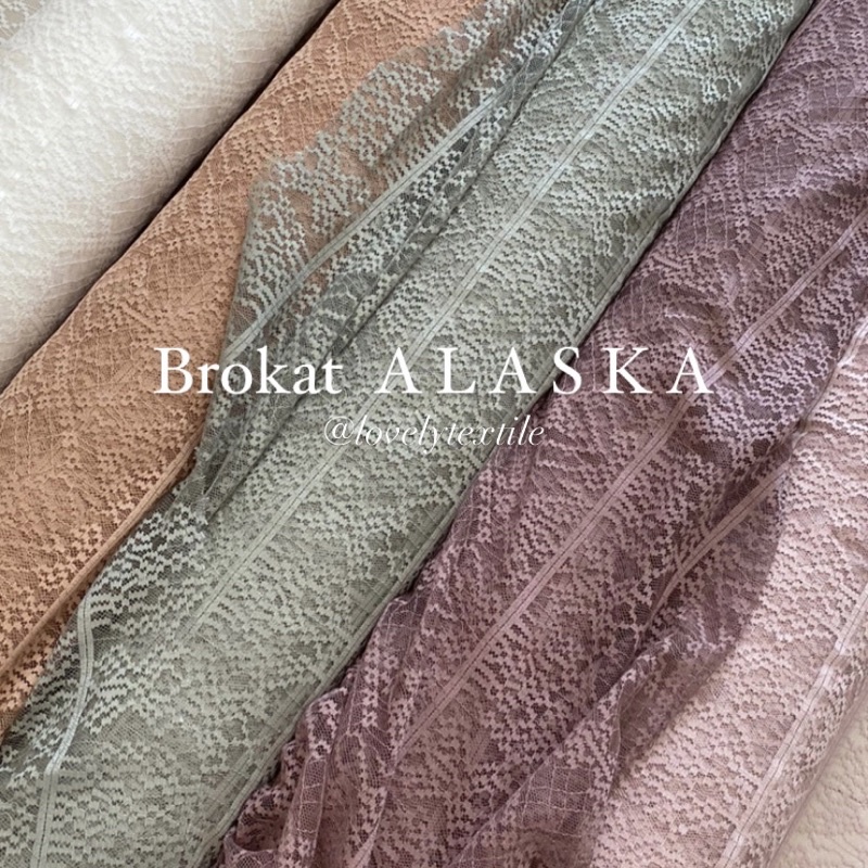 Kain Brokat Meteran Kain Kebaya Brukat Salur Alaska