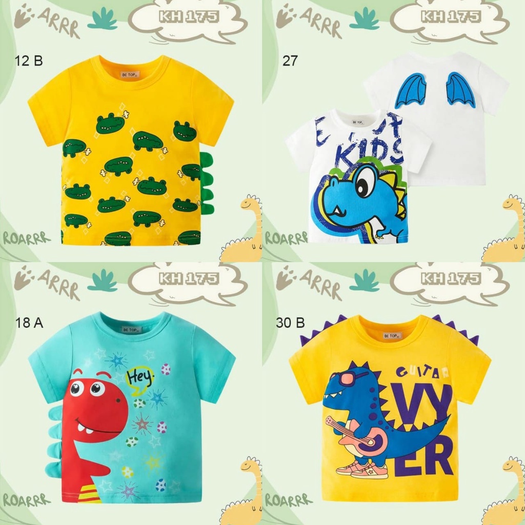 T-SHIRT DINO KIDS HAPPY | ATASAN PENDEK KIDS HAPPY