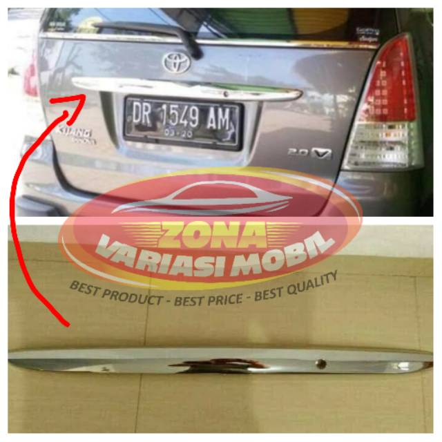 List Trunk Lid Bagasi Belakang Innova Lama New 2005 sd 2011 Chrome Tempel