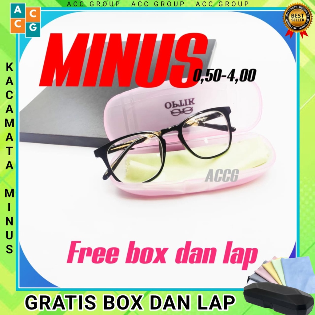 HOT KACAMATA MINUS LENSA OPTIK TANGKAI BESI FREE BOX DAN LAP UKURAN 0.50-6.00