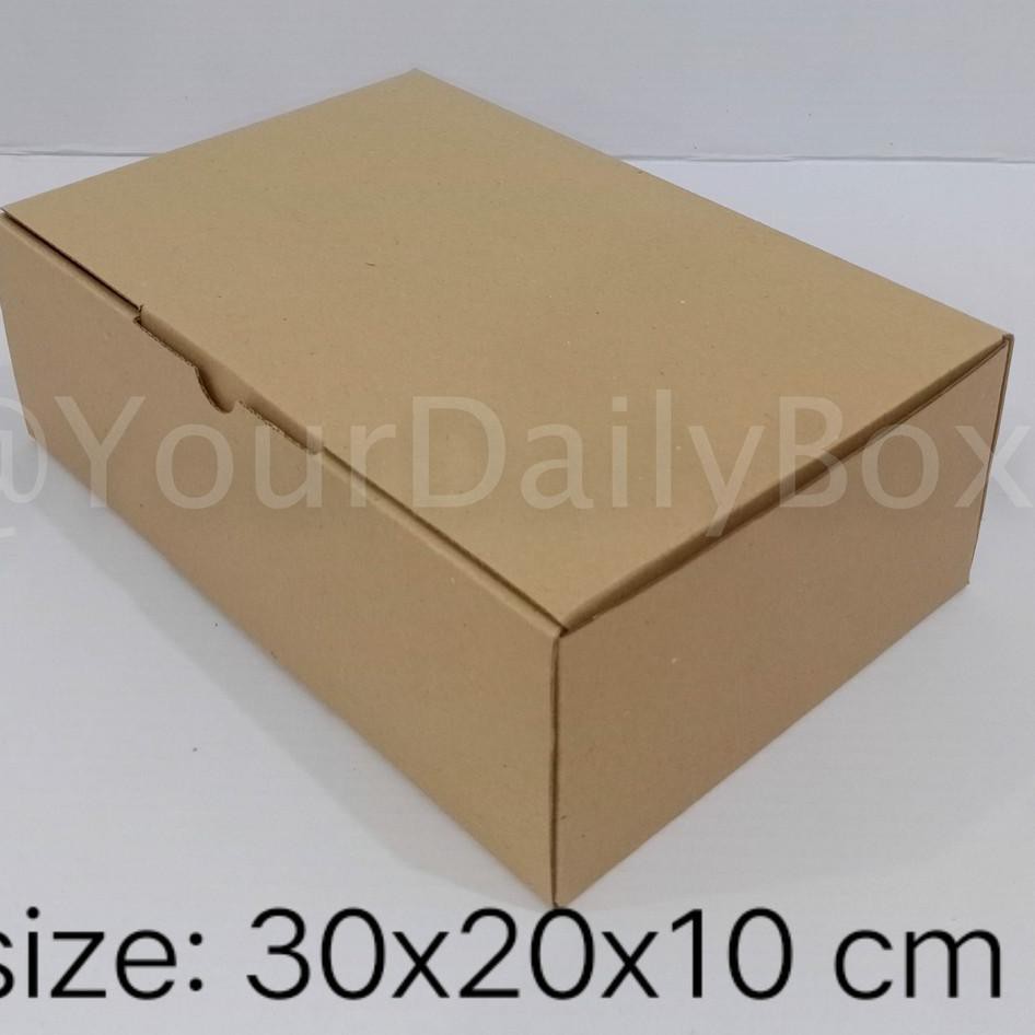 

NEW (10 pcs) Kardus karton die cut uk. 30x20x10 cm untuk makanan, baju, aksesoris, dll