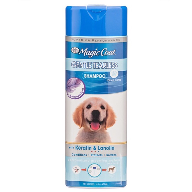 Magic coat gentle tearless dog shampoo with keratin and lanolin 473ml