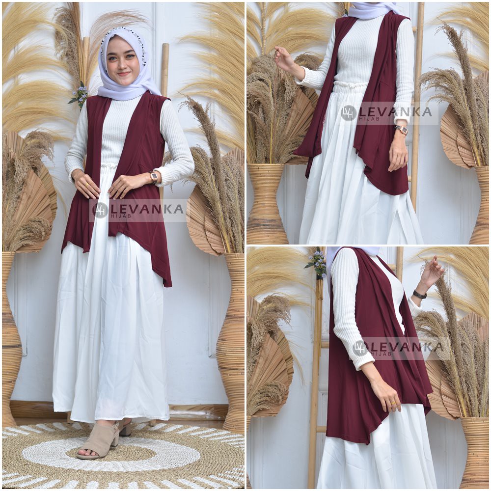 Outer Pendek / Kardigan wanita bahan jersey korea / model outer tanpa lengan - CCa