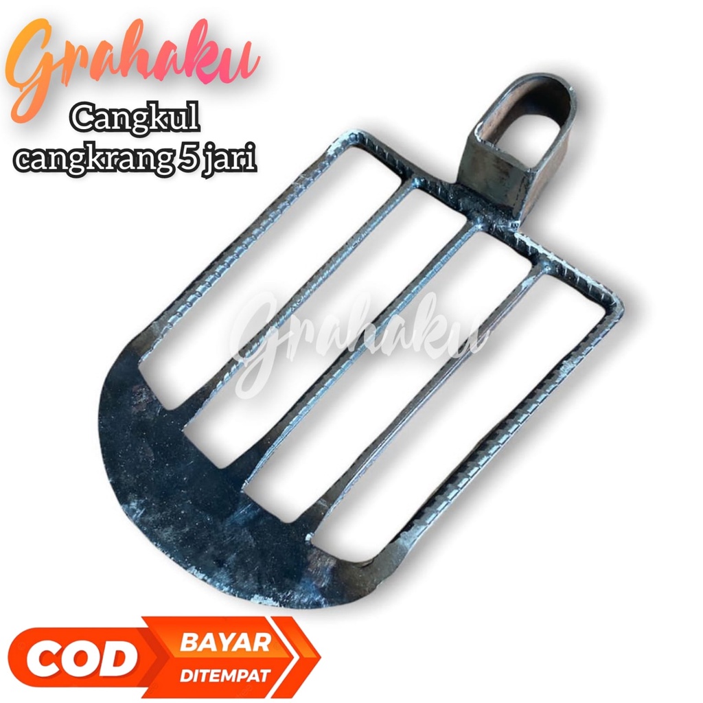 Anti Lengket Cangkul Cangkrang Baja Ulir 5 Jari - Pacul Tanah Bergambut Dan Tanah Liat - Cangkul Raw
