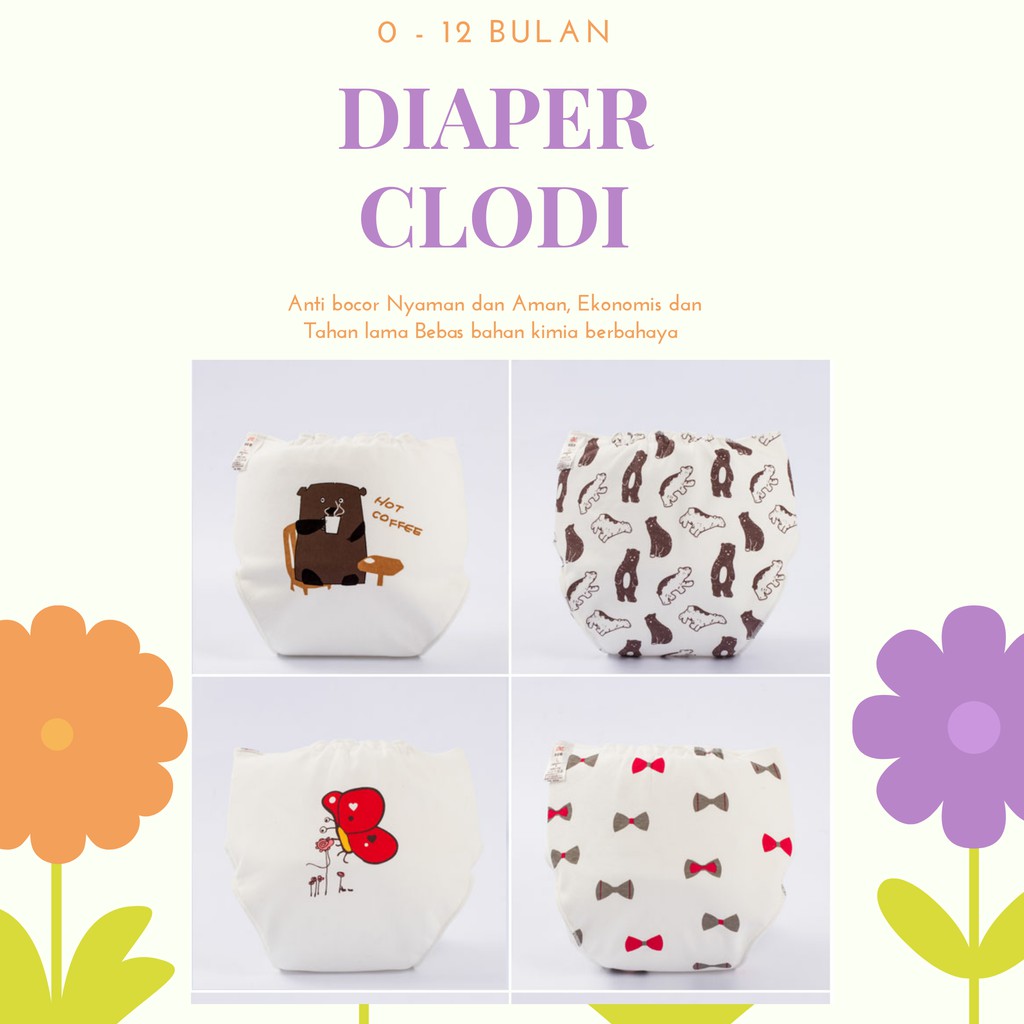 DIAPER VARIAN C CLODI POPOK KAIN DOUBLE TPU WATERPROOF BAHAN PREMIUM