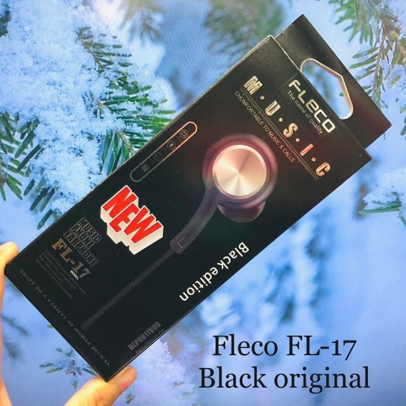 Handsfree Fleco Fl-17 Earphone Fleco Fl-17 Headset Fleco Fl17 Black edition extrabass
