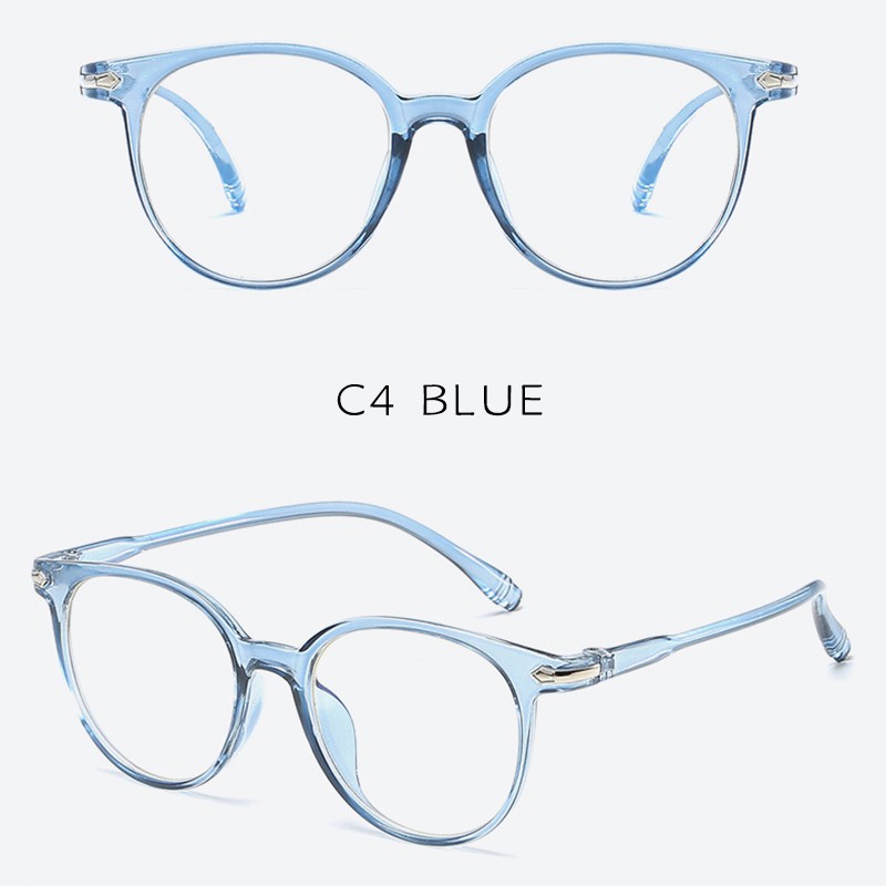 Tersedia 0°~-400° Korean Design Retro Kacamata Wanita/Pria Retro Gaya Anti Radiation Eyeglasses