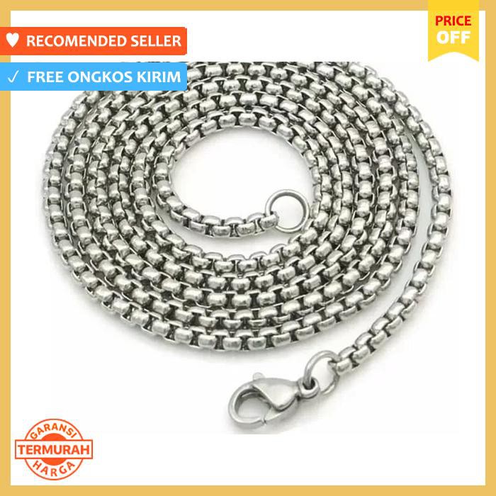 KALUNG PRIA TITANIUM RANTAI KOTAK KALUNGNYA COWOK KEREN