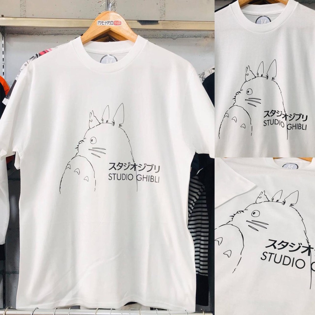 Kaos Totoro Line Art White Studio Gibli Japan