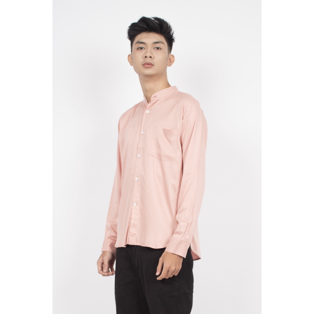 HIPNOP FortKlass ARKANA Pink Kemeja Polos Pria Lengan Panjang Formal