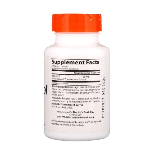 Doctors Best Ubiquinol w Kanekas QH 50 mg 90 Gel Dr best Ubiquinol Kaneka Doctor Best Ubiquinol