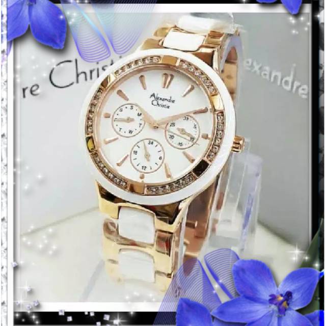 Alexandre Christie AC 2299 RoseGold White Ladies ORIGINAL