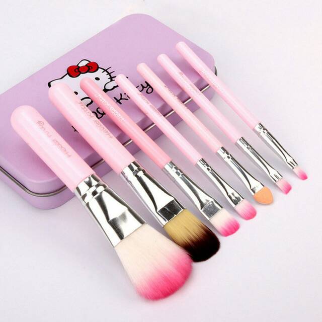 BRUSH SET KALENG HELLO KITTY (isi 7pcs)