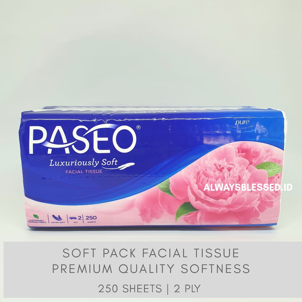 Tissue Paseo Luxury Elegant Soft Pack 250 Sheets - Tisu Wajah Premium