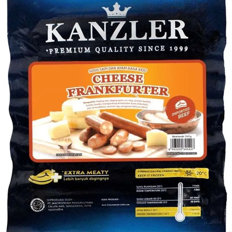 

Kanzler Sosis Cheese Frankfurter 360 gram