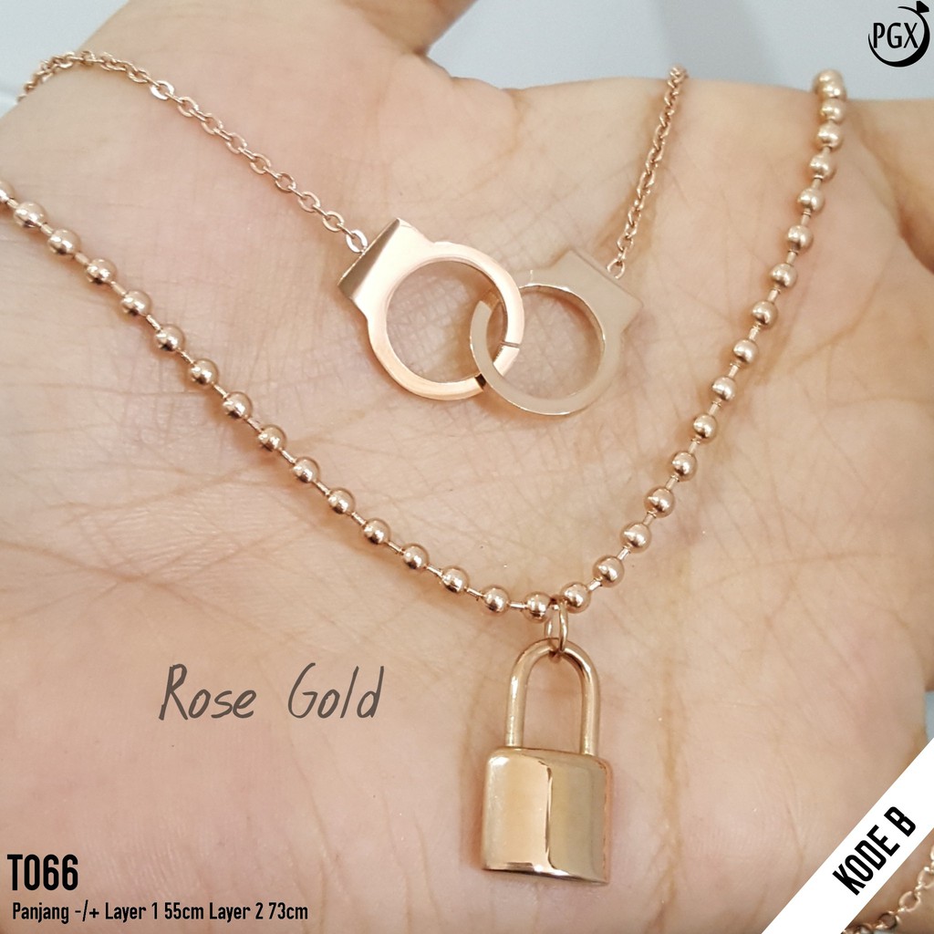 PGX Kalung Titanium Wanita Anti Karat Aksesoris Fashion Perhiasan Premium - T066