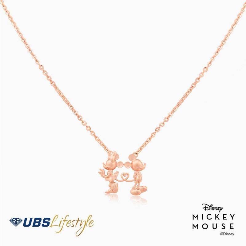 KALUNG EMAS UBS DISNEY MICKEY & MINNIE MOUSE - 750 ROSE GOLD - KKY0212