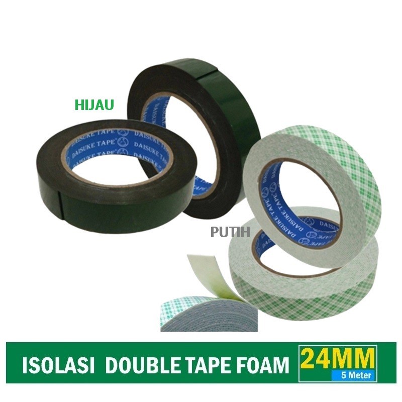 isolasi double tape foam SELOTIP BOLAK BALIK 24mm x 5 m