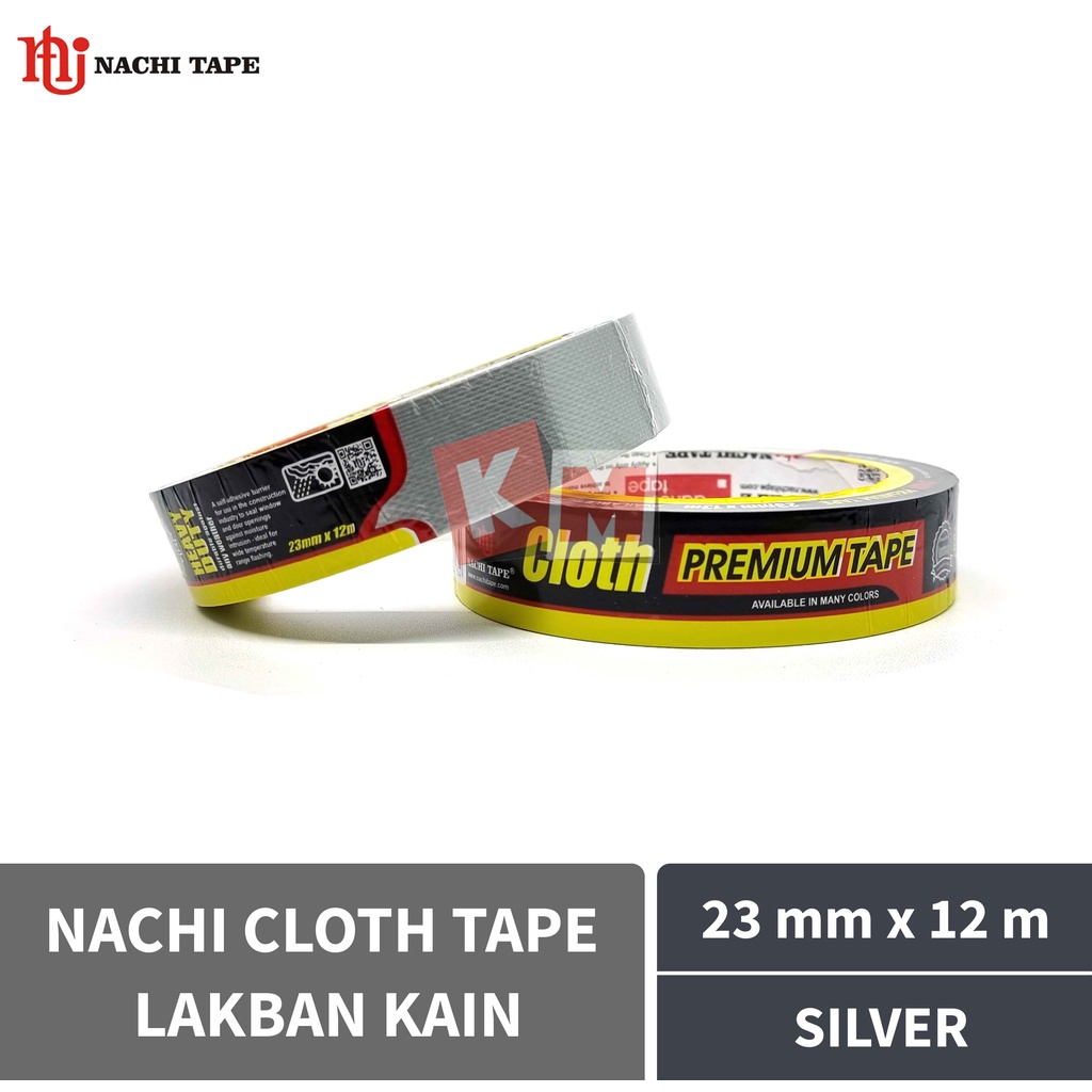 Lakban Kain Silver Abu Nachi Cloth Tape 23 mm / 1 Inch x 12 meter / 23mm