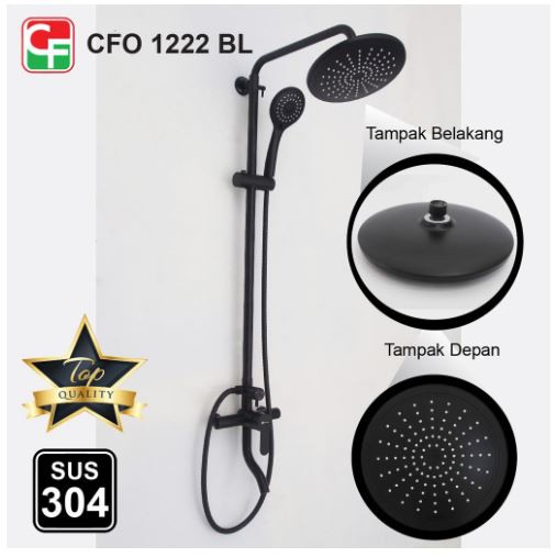 Shower column Carlo Fiorentini Stainless 304 Black - Shower tiang Carlo Fiorentini hitam