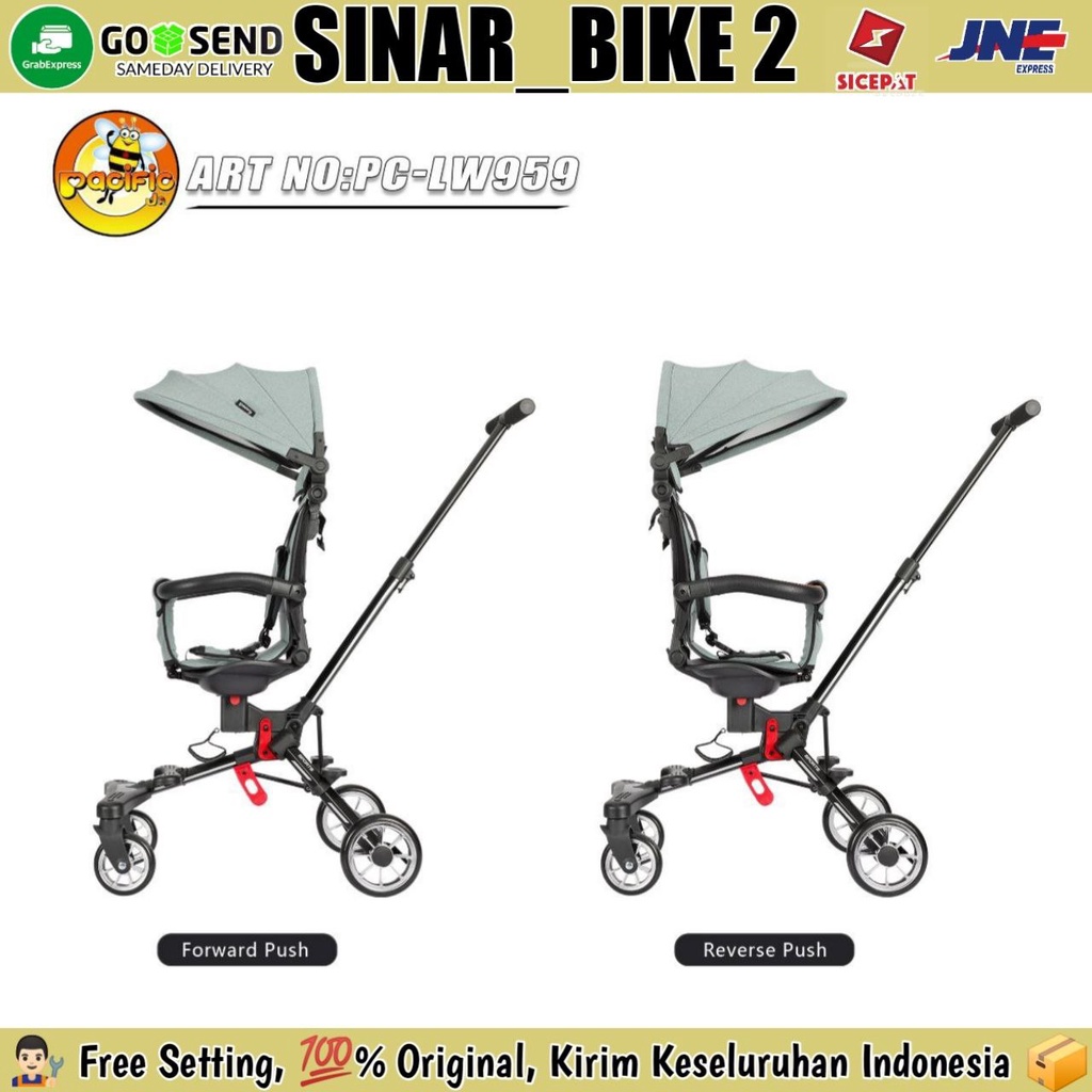 Baby Stroller PACIFIC LW 959 Kursi Putar Bisa Rebahan Kereta Dorong Anak Bayi