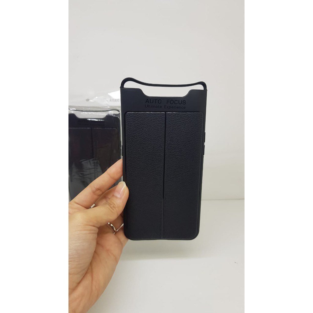 Auto Fokus Samsung A80 6.7 Inchi Leather Soft Case AUTOFOCUS A805F A90 MOTIF KULIT JERUK