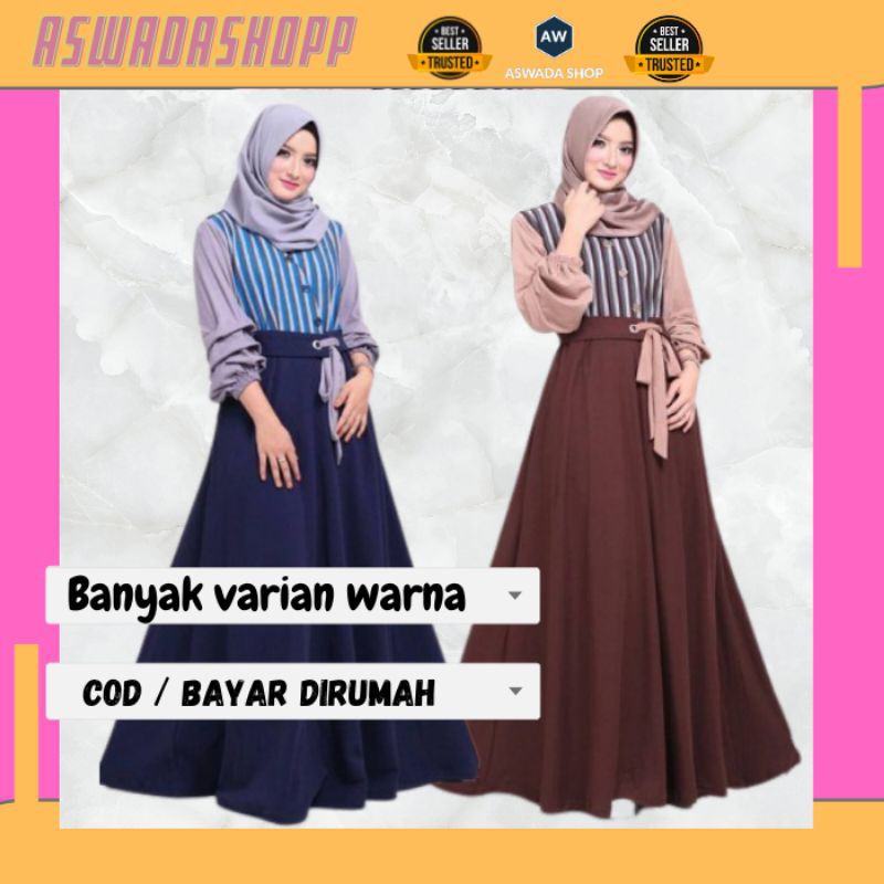 Baju Gamis Zahira Balotelli | Baju Dress Wanita | Baju Gamis Syari Muslim Zahira Dress Motif Terbaru